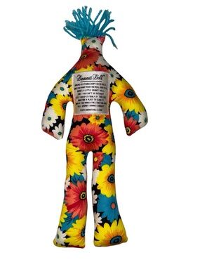 Dammit Doll Floral Stress Relief Plush Funny Gag Gift 10” Retro Flowers